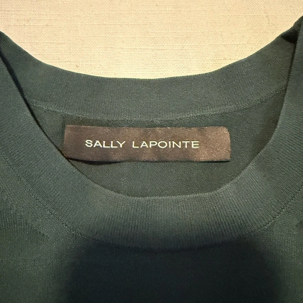Sally LaPointe Short Cuff Sleeve Knit Tee Blouse Top Green Small Medium - Picture 2 of 6